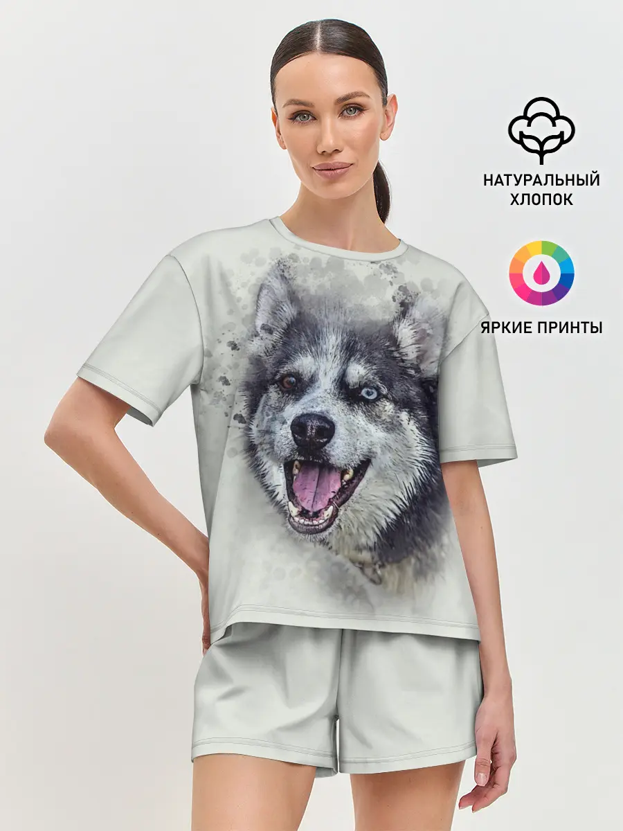 Женская пижама с шортами / Хаска