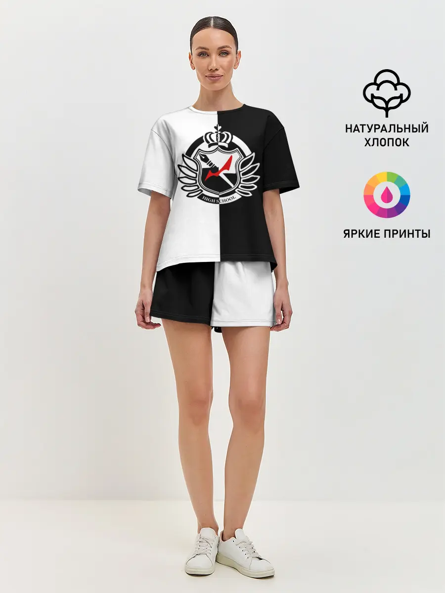 Женская пижама с шортами / MONOKUMA SCHOOL с фоном