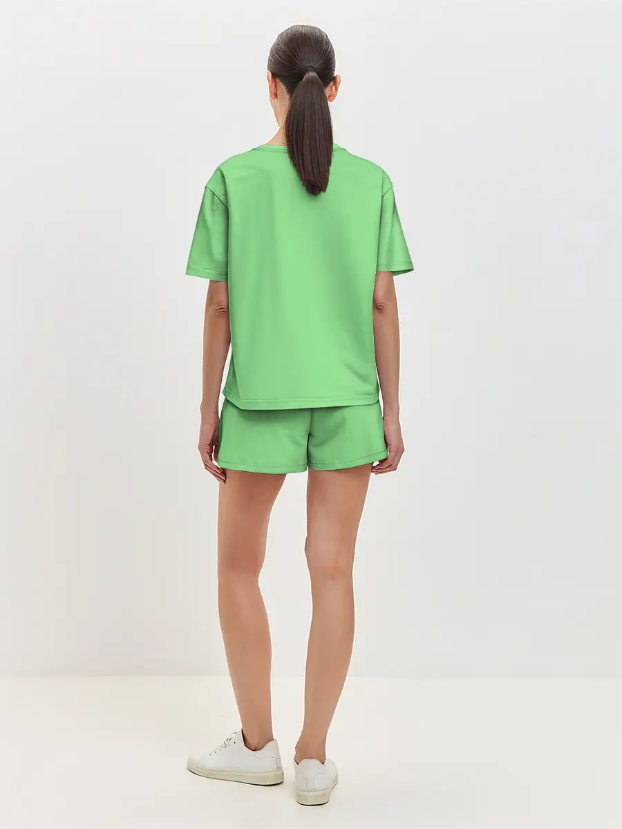 Женская пижама с шортами / Тоторо под листочком