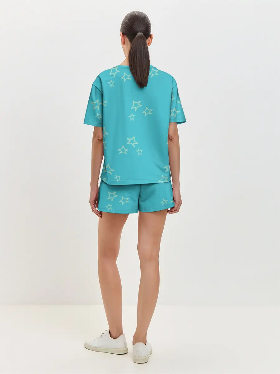 Женская пижама с шортами / единорог