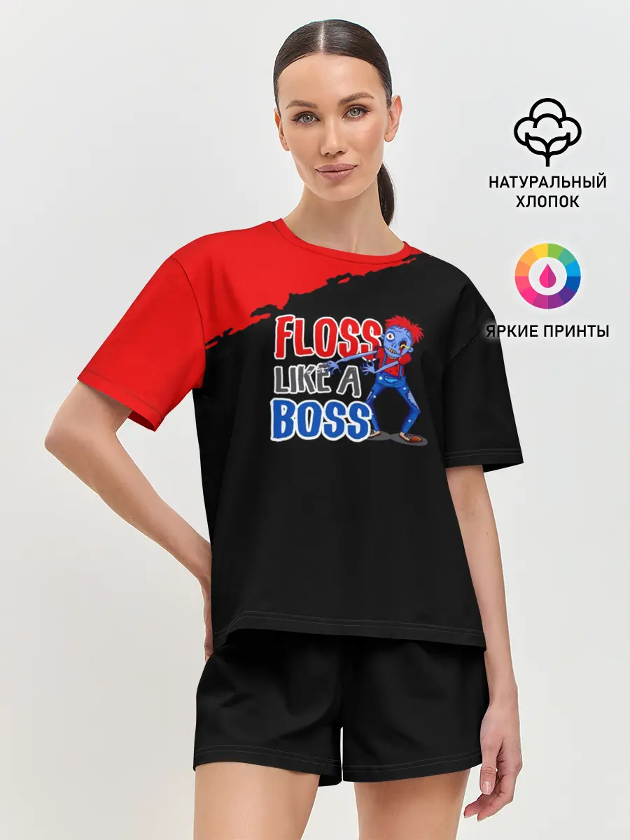 Женская пижама с шортами / Floss like a boss