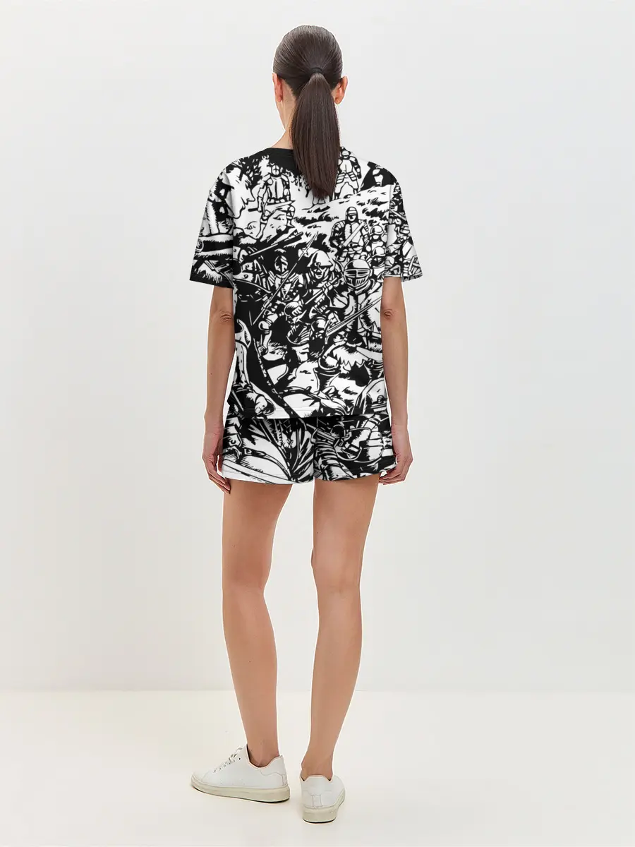 Женская пижама с шортами / BERSERK background logo