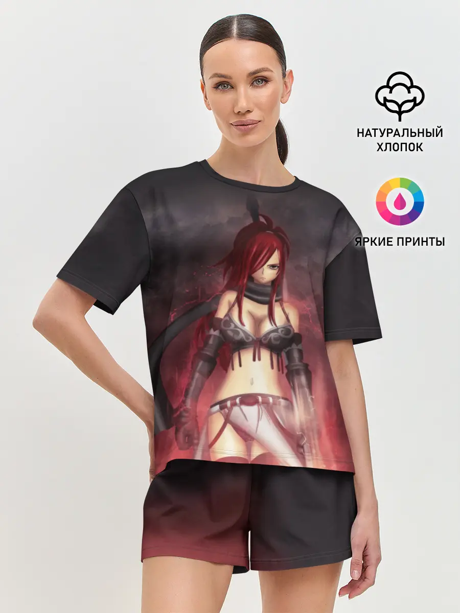 Женская пижама с шортами / Алая Эльза