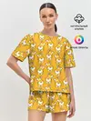 Женская пижама с шортами / Корги Паттерн