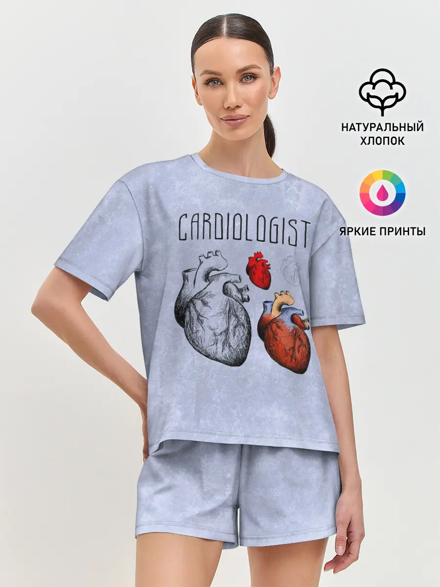 Женская пижама с шортами / кардиолог