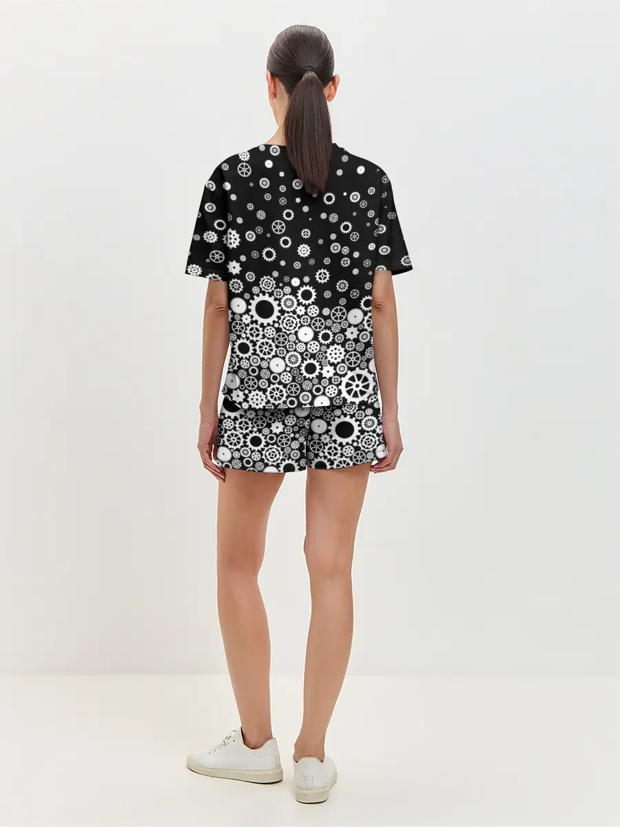 Женская пижама с шортами / Шестеренки