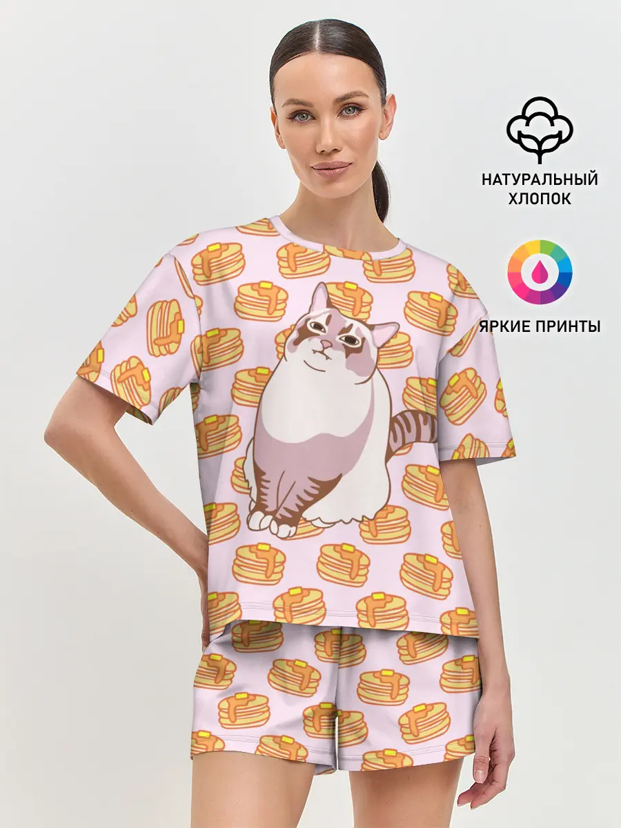 Женская пижама с шортами / Блины
