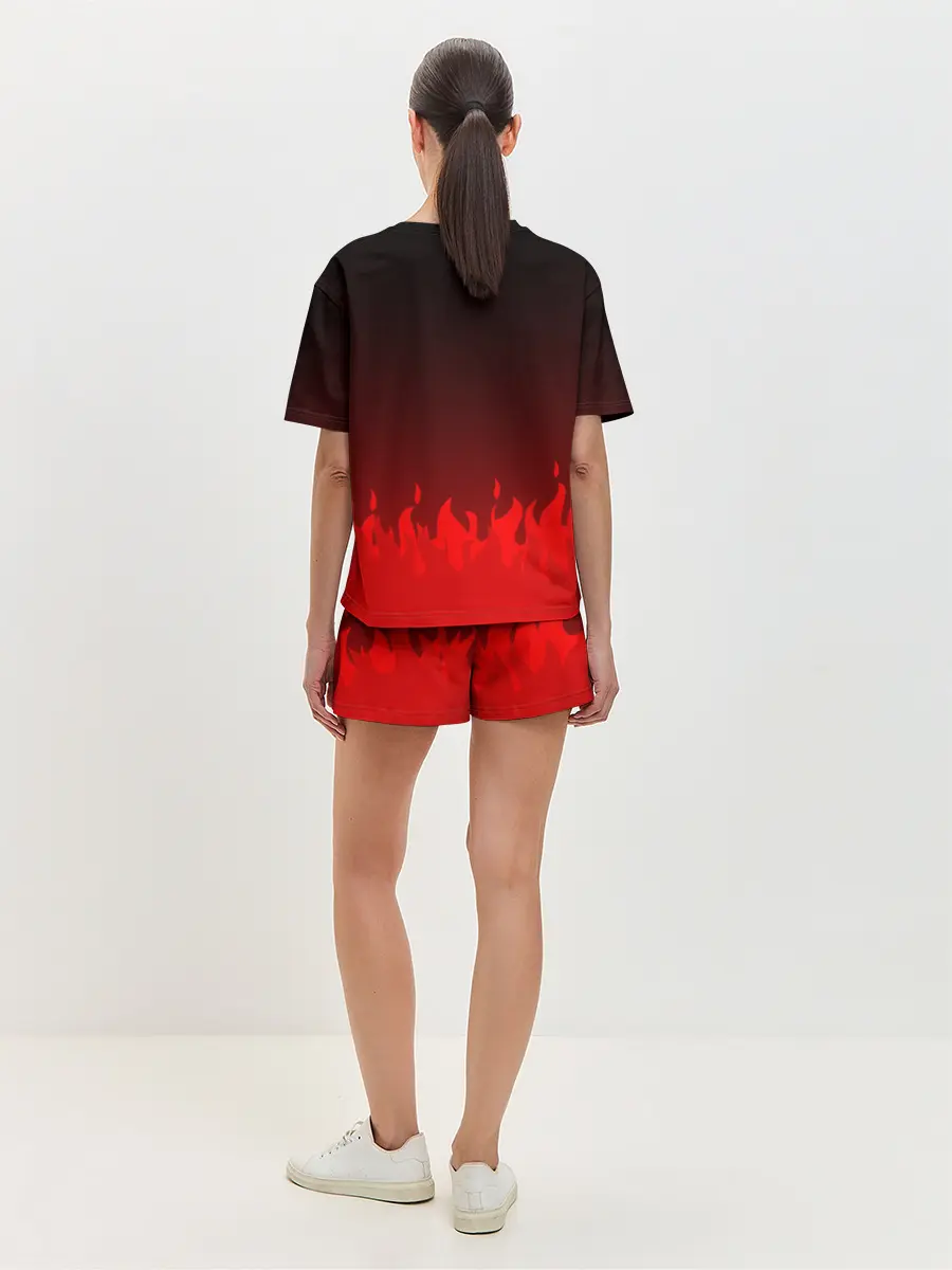 Женская пижама с шортами / Kumamon горит