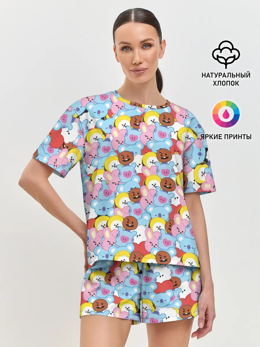 Женская пижама с шортами / BTS BT21 STICKERS