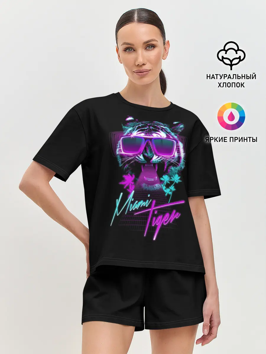 Женская пижама с шортами / Miami Tiger