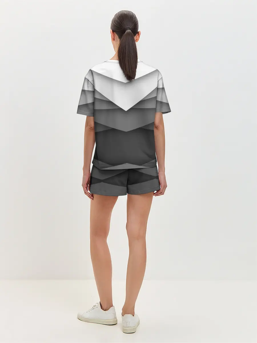 Женская пижама с шортами / Бумажные полосы