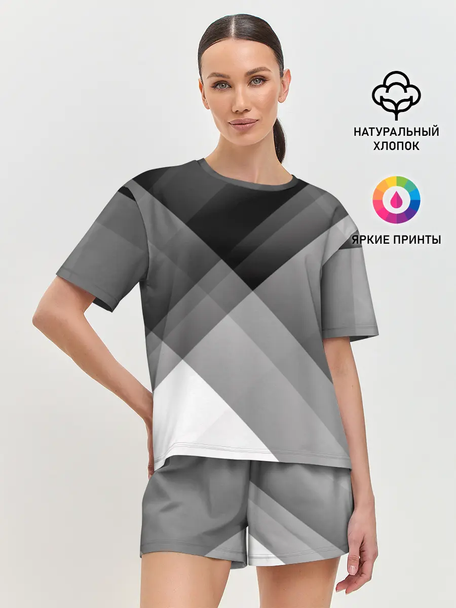 Женская пижама с шортами / Геометрия