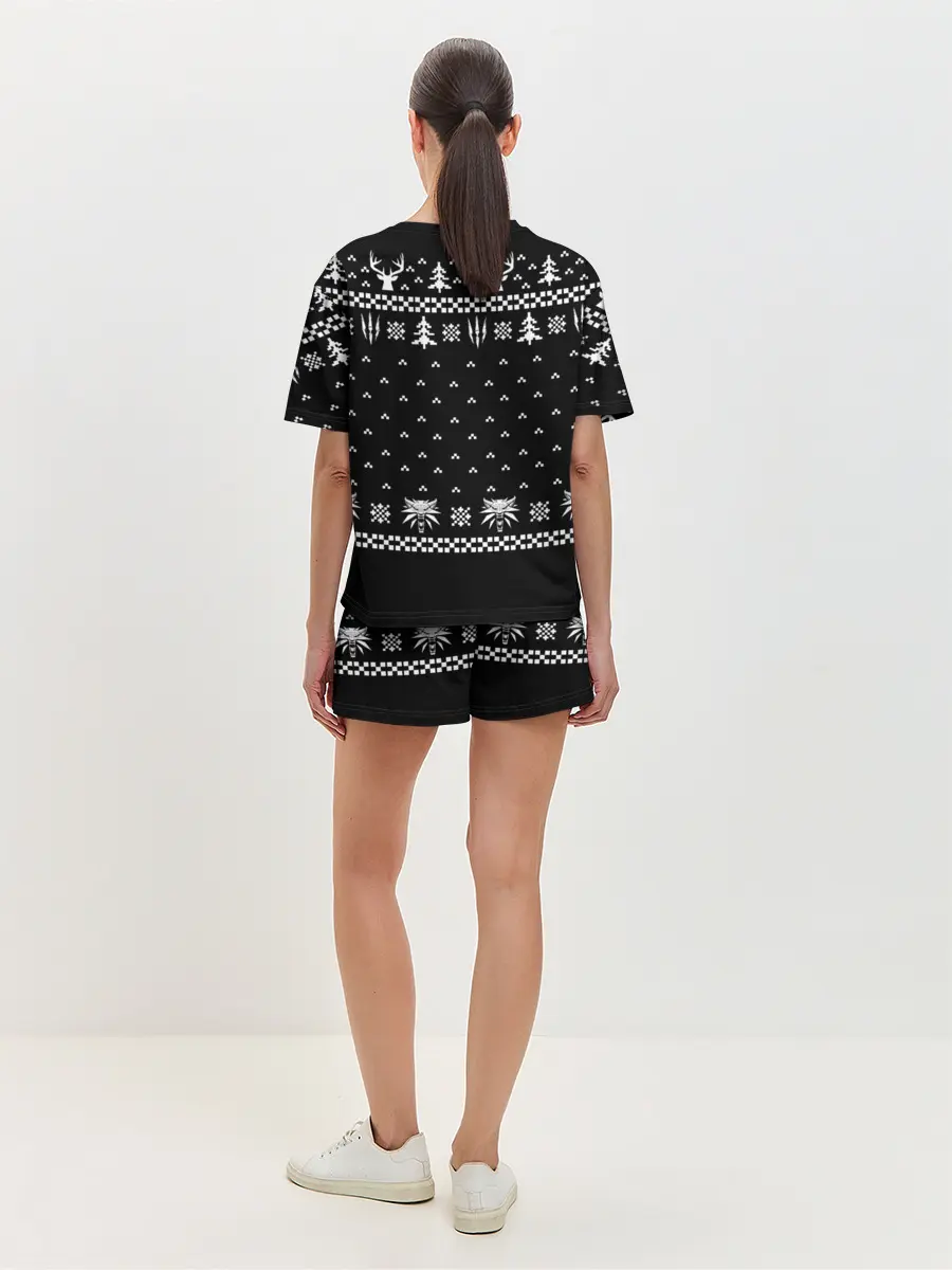 Женская пижама с шортами / ВЕДЬМАК НОВОГОДНИЙ