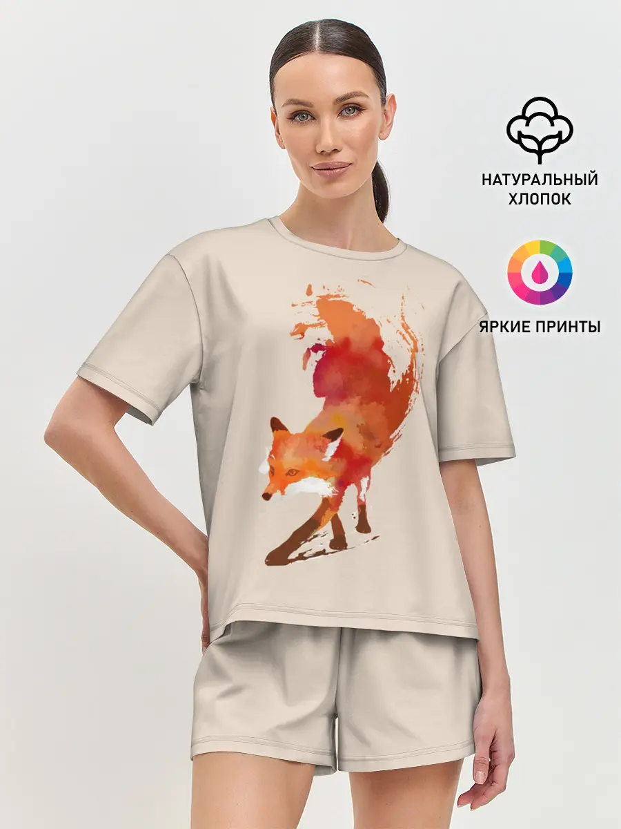 Женская пижама с шортами / Paint Fox