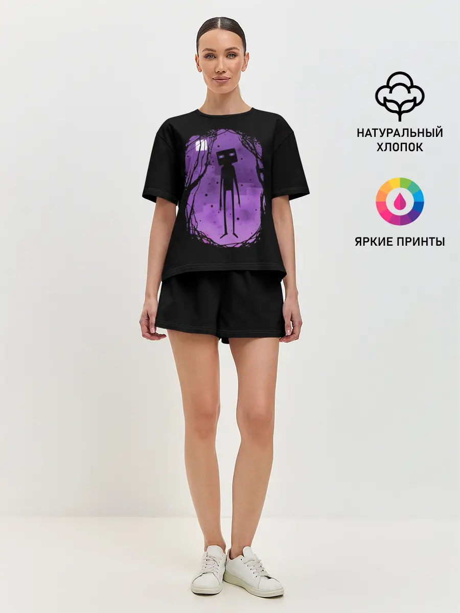 Женская пижама с шортами / Minecraft Эндермен