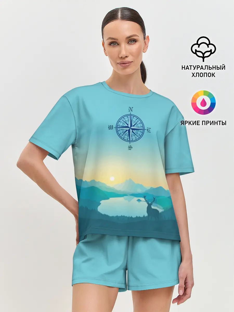 Женская пижама с шортами / туризм