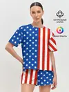 Женская пижама с шортами / Американский Флаг