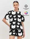 Женская пижама с шортами / Love Cats Pattern