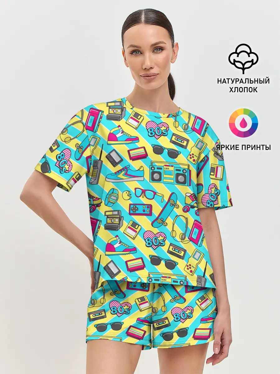 Женская пижама с шортами / 80-е