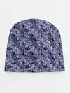 Детская шапка / Сине-фиолетовый цветочный узор