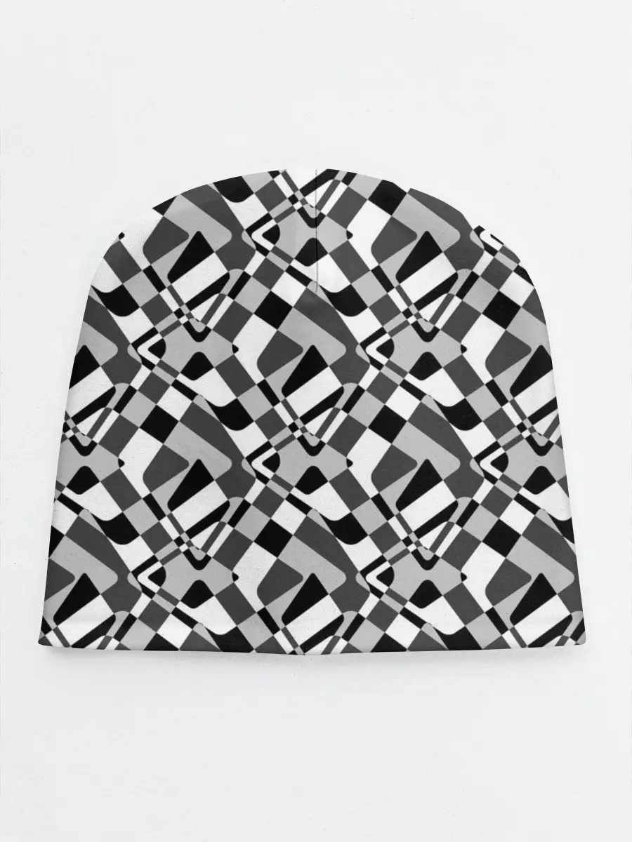 Детская шапка / Черно-белый абстрактный узор