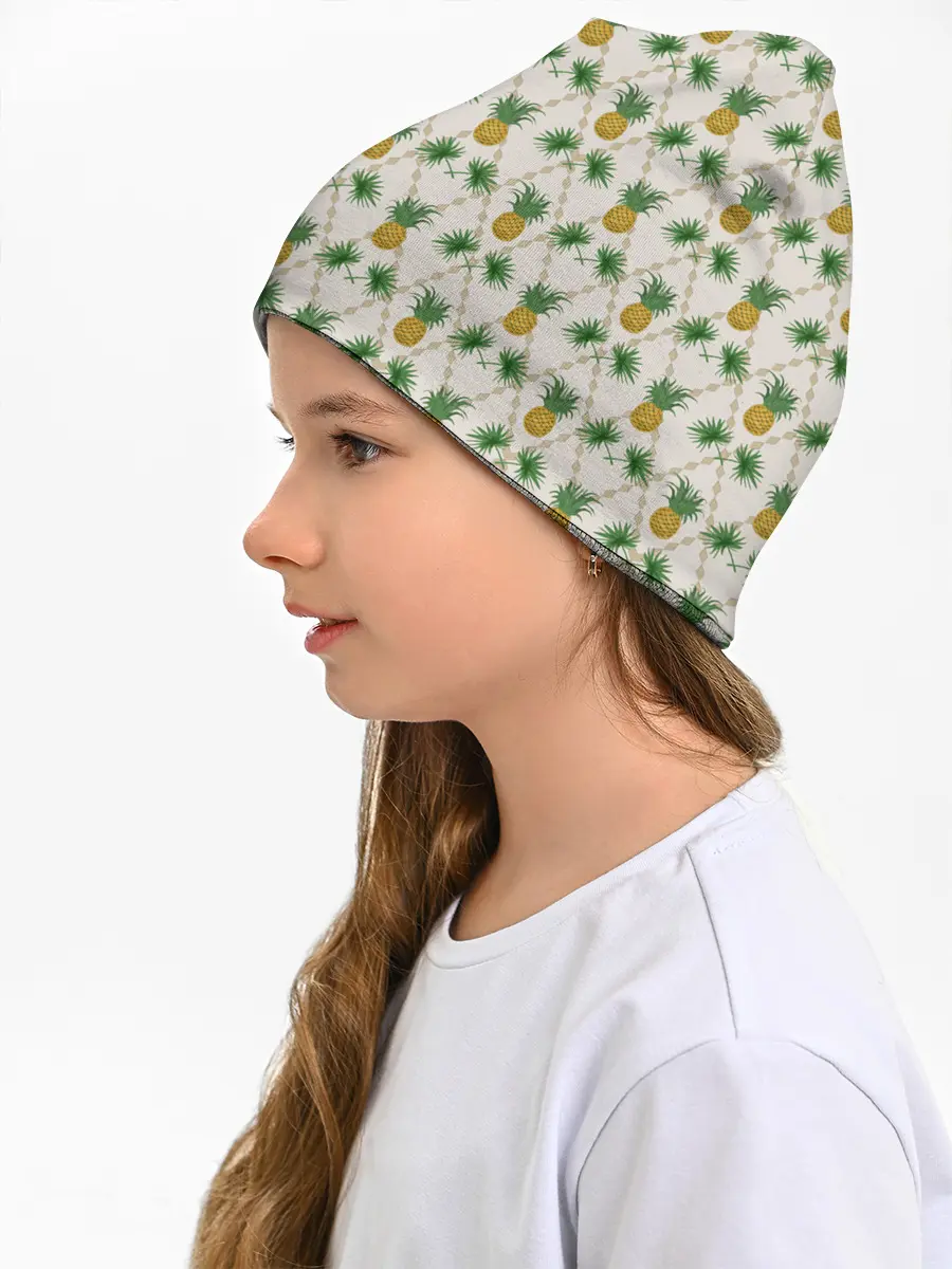 Детская шапка / Узор ретро Ананасы