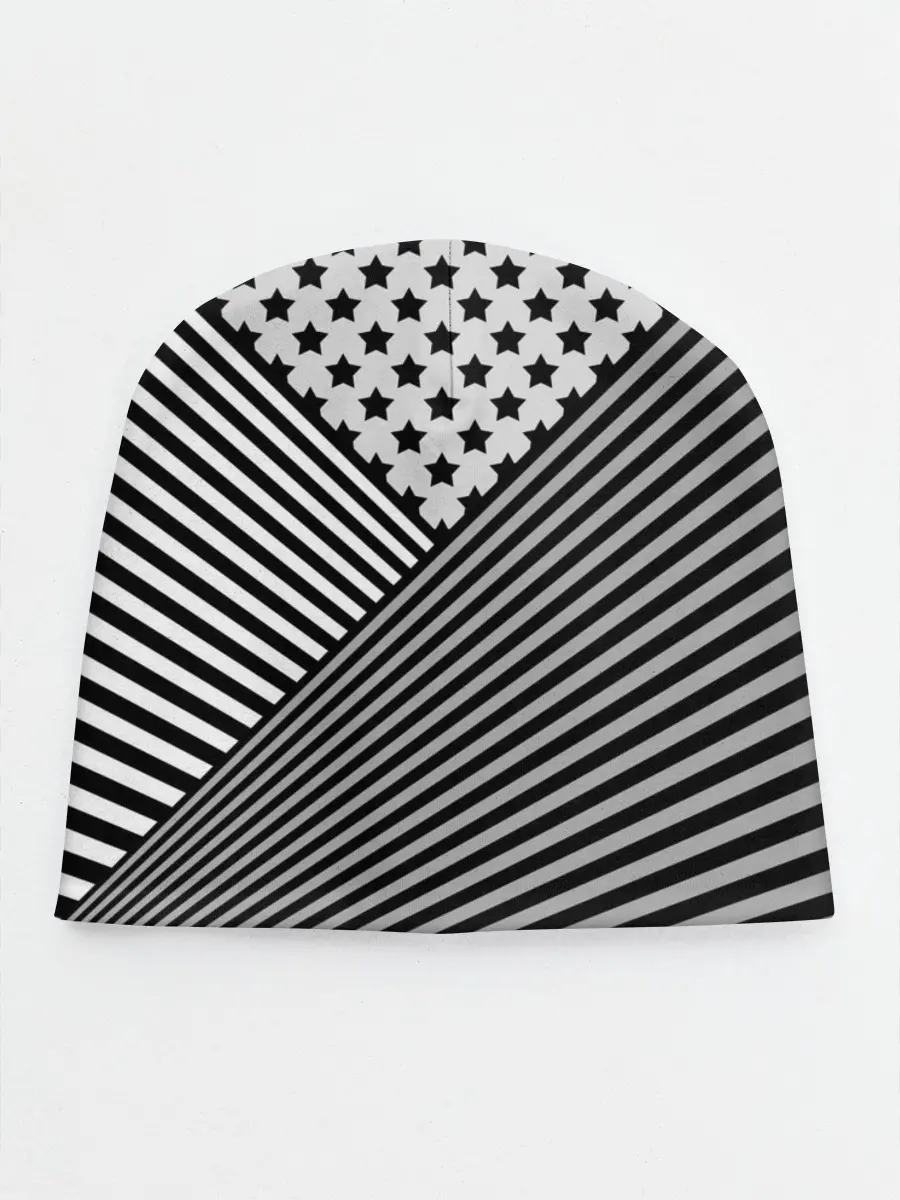 Детская шапка / Полосатый комбинированный узор