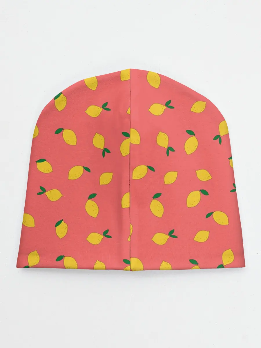Детская шапка / Лимоны на кораловом