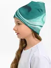 Детская шапка / красочный зелёный развод