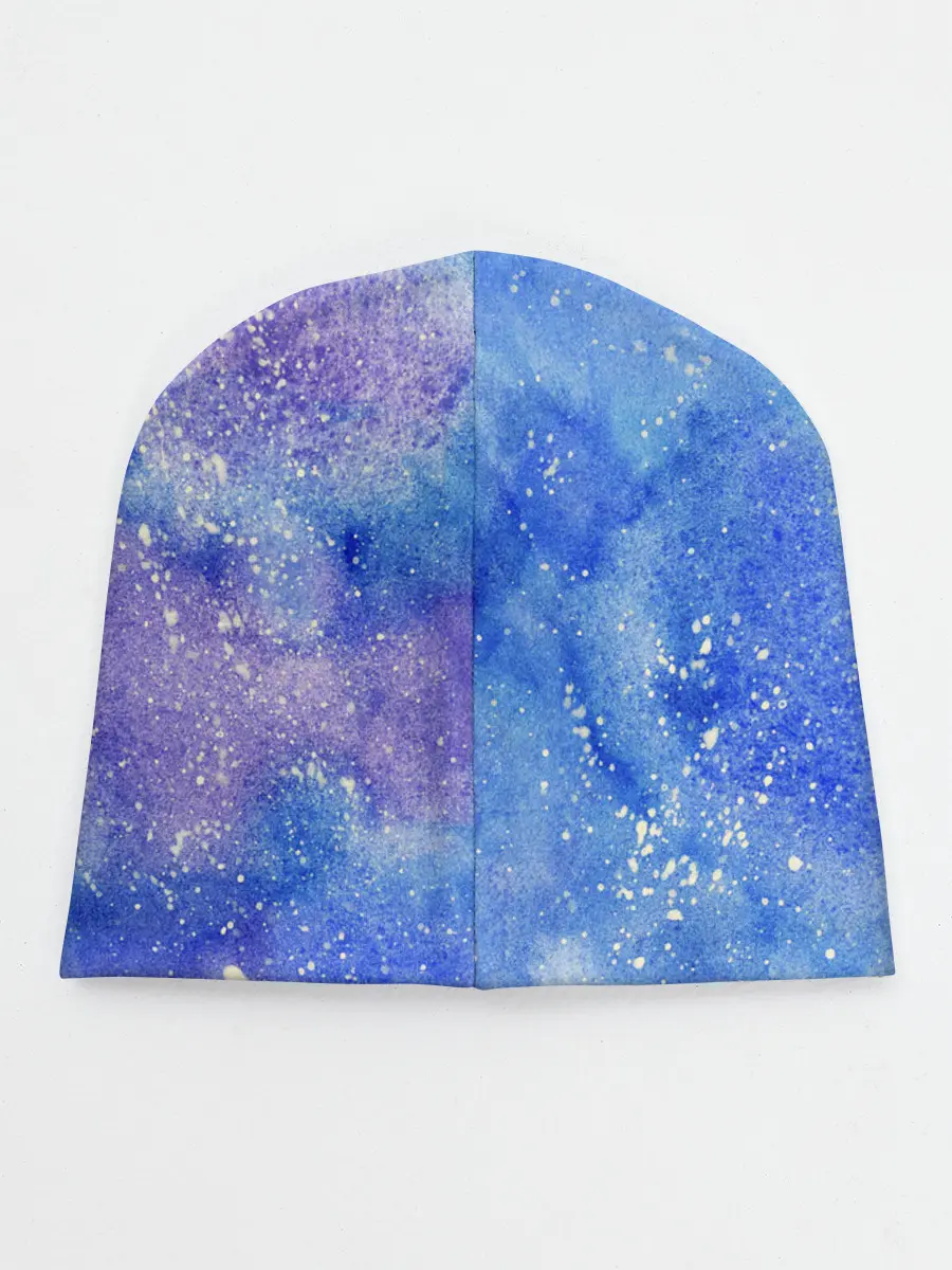 Детская шапка / Акварельные разводы и брызги красок