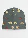 Детская шапка / Морские рыбки на зеленом фоне