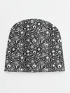Детская шапка / Кружевной черно белый узор