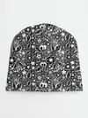 Детская шапка / Кружевной черно белый узор