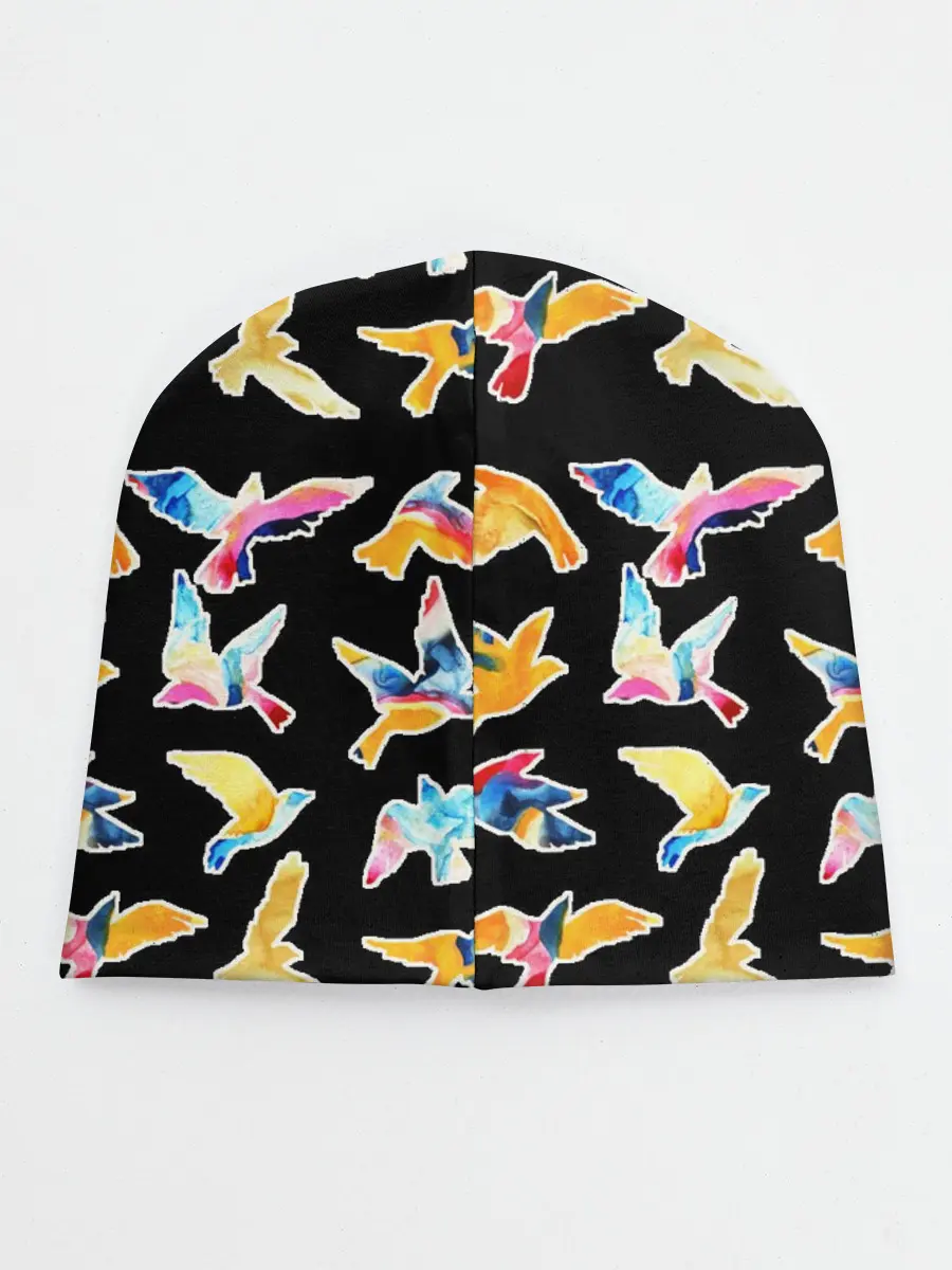 Детская шапка / акварельные птицы