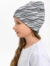 Детская шапка / Черно-белый полосатый тигровый