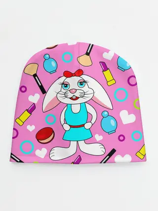 Детская шапка / кролик и косметика