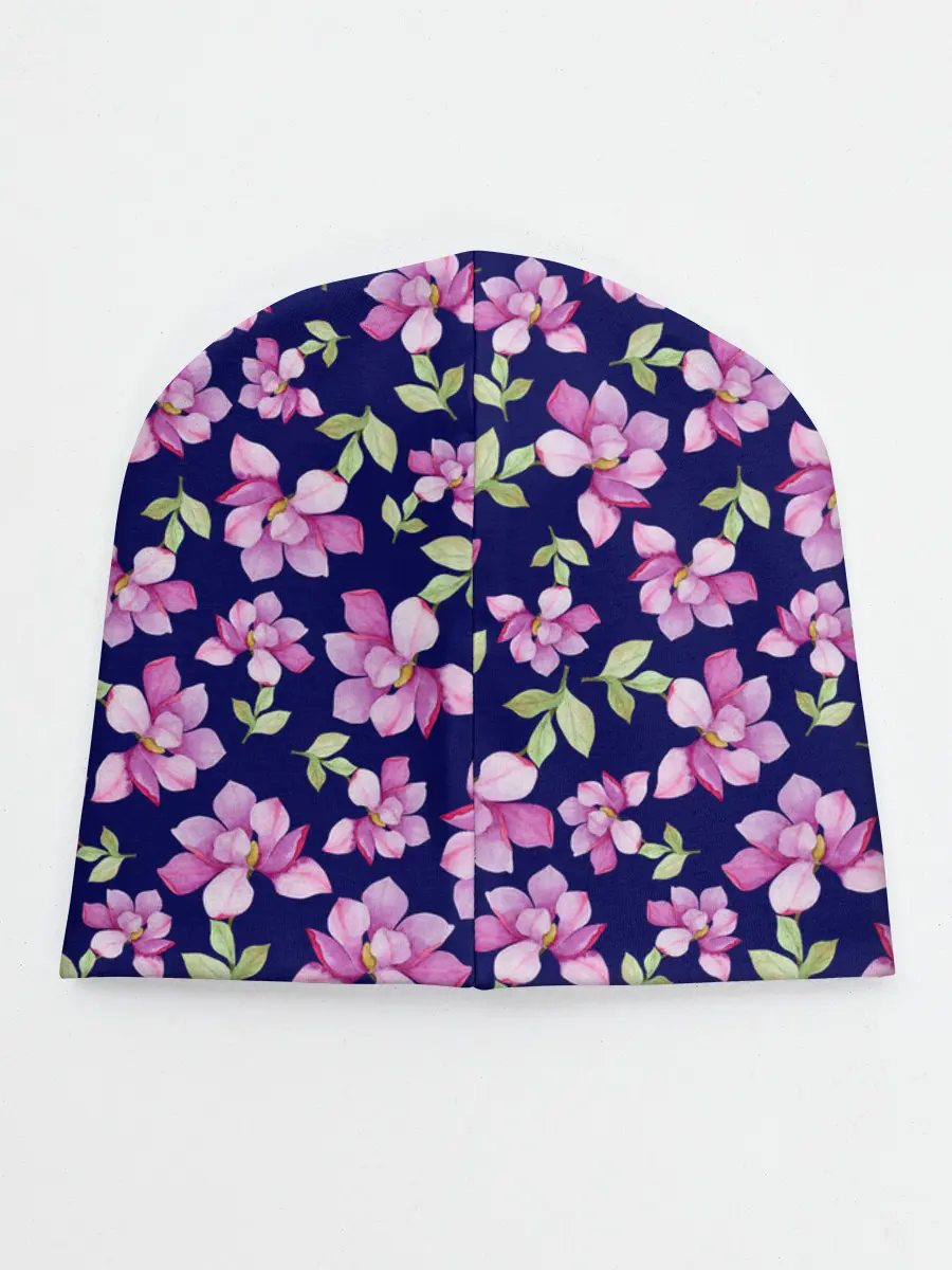 Детская шапка / Акварельные цветы Магнолии