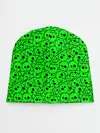 Детская шапка / Черепа на кислотно-зеленом фоне