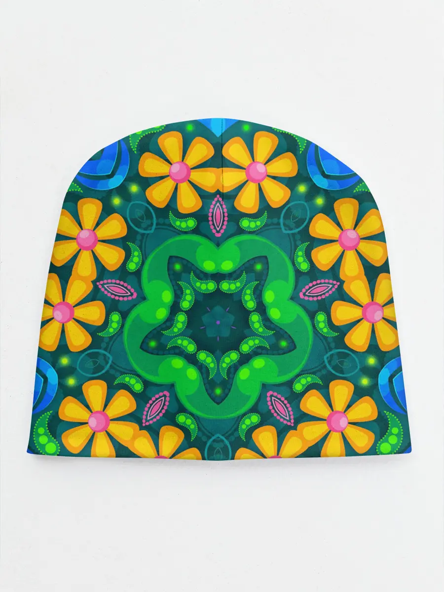 Детская шапка / Цветы и узоры - Калейдоскоп