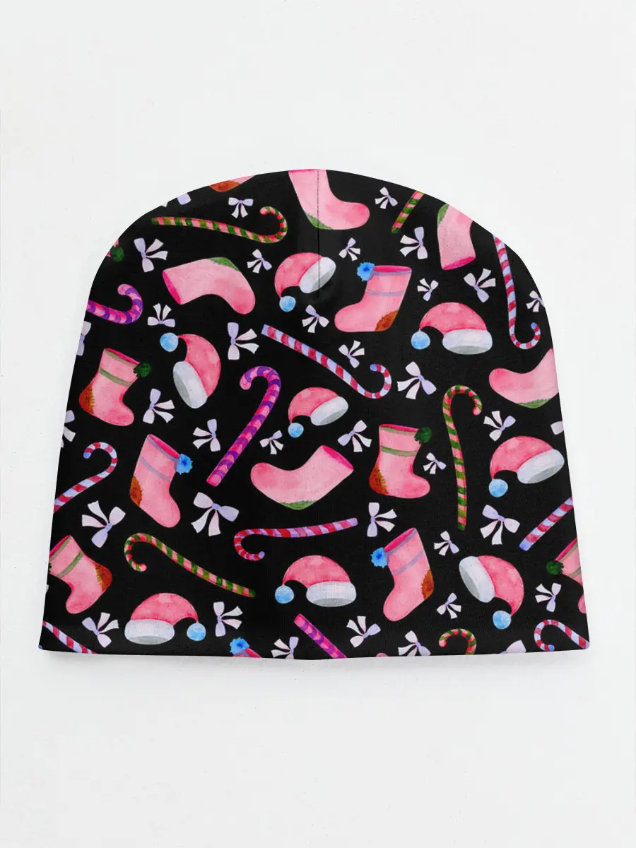 Детская шапка / Новогодняя ночь, акварельный узор