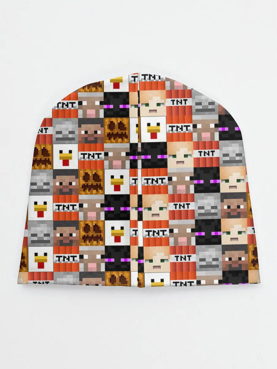 Детская шапка / MINECRAFT КУБИКИ ПЕРСОНАЖИ