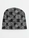 Детская шапка / Черно-серый клетчатый узор