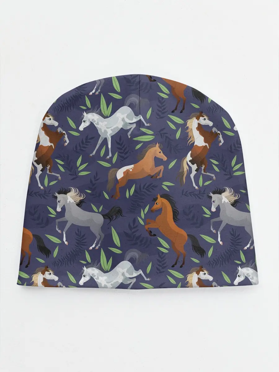 Детская шапка / Лошадки узор