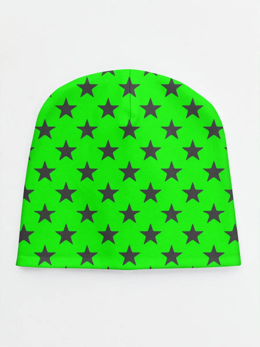 Детская шапка / звездный фон зеленый