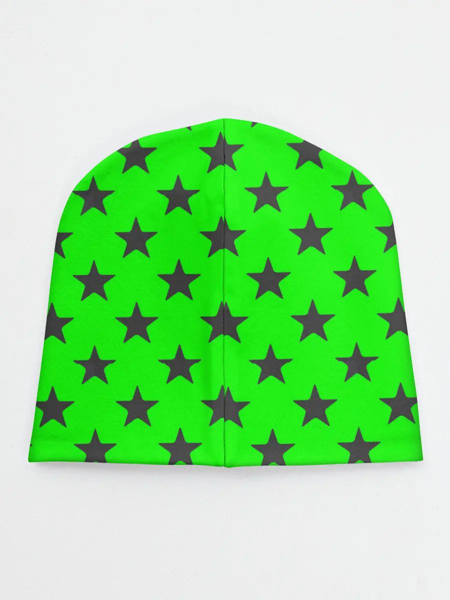 Детская шапка / звездный фон зеленый