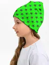 Детская шапка / звездный фон зеленый