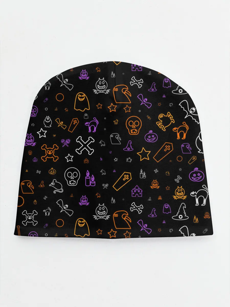 Детская шапка / ХЕЛЛОУИН ПАТТЕРН НЕОН / HALLOWEEN NEON