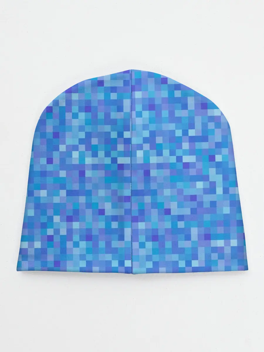 Детская шапка / Голубая пиксель абстракция