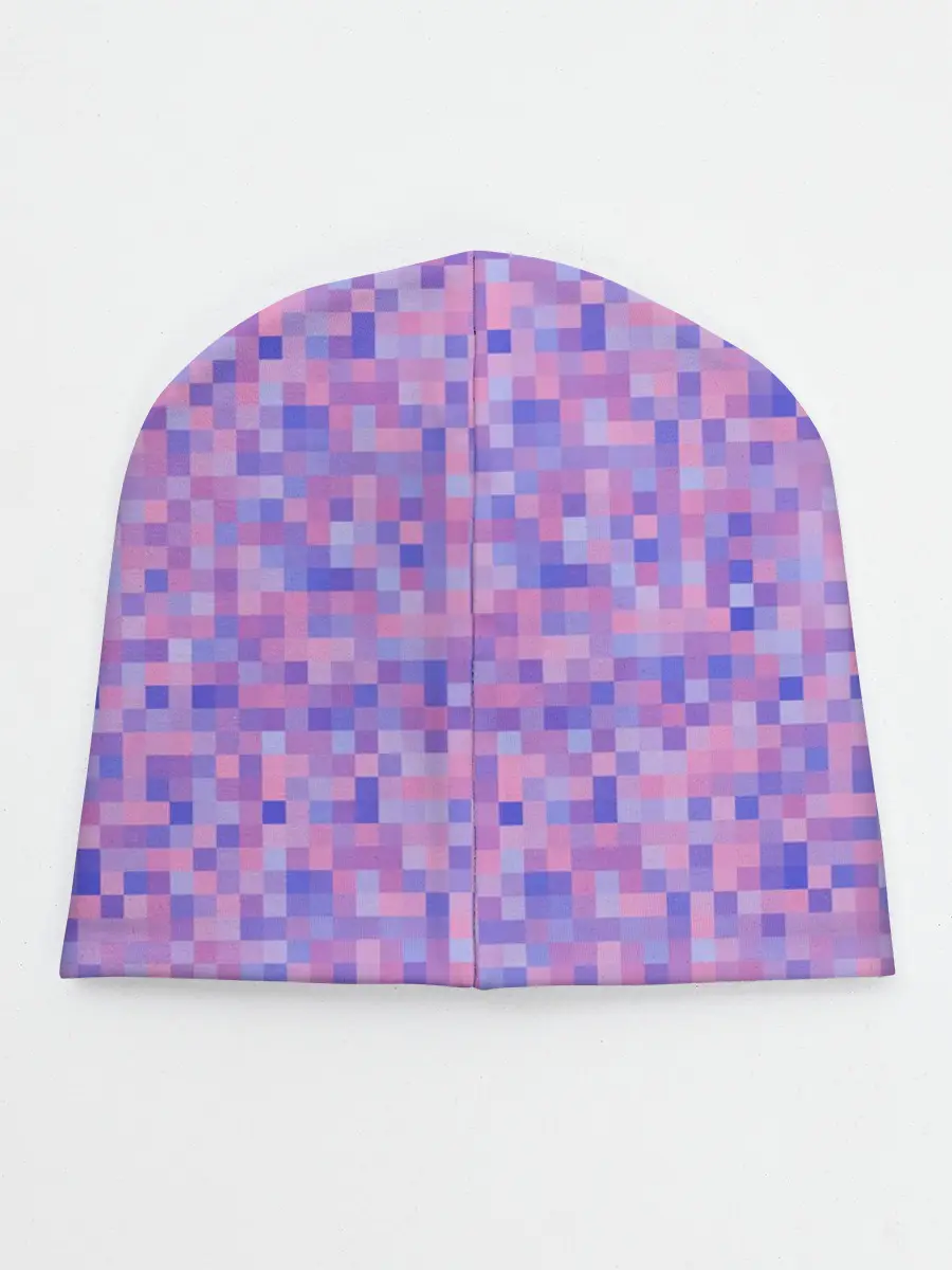 Детская шапка / Сиреневая пиксельная абстракция