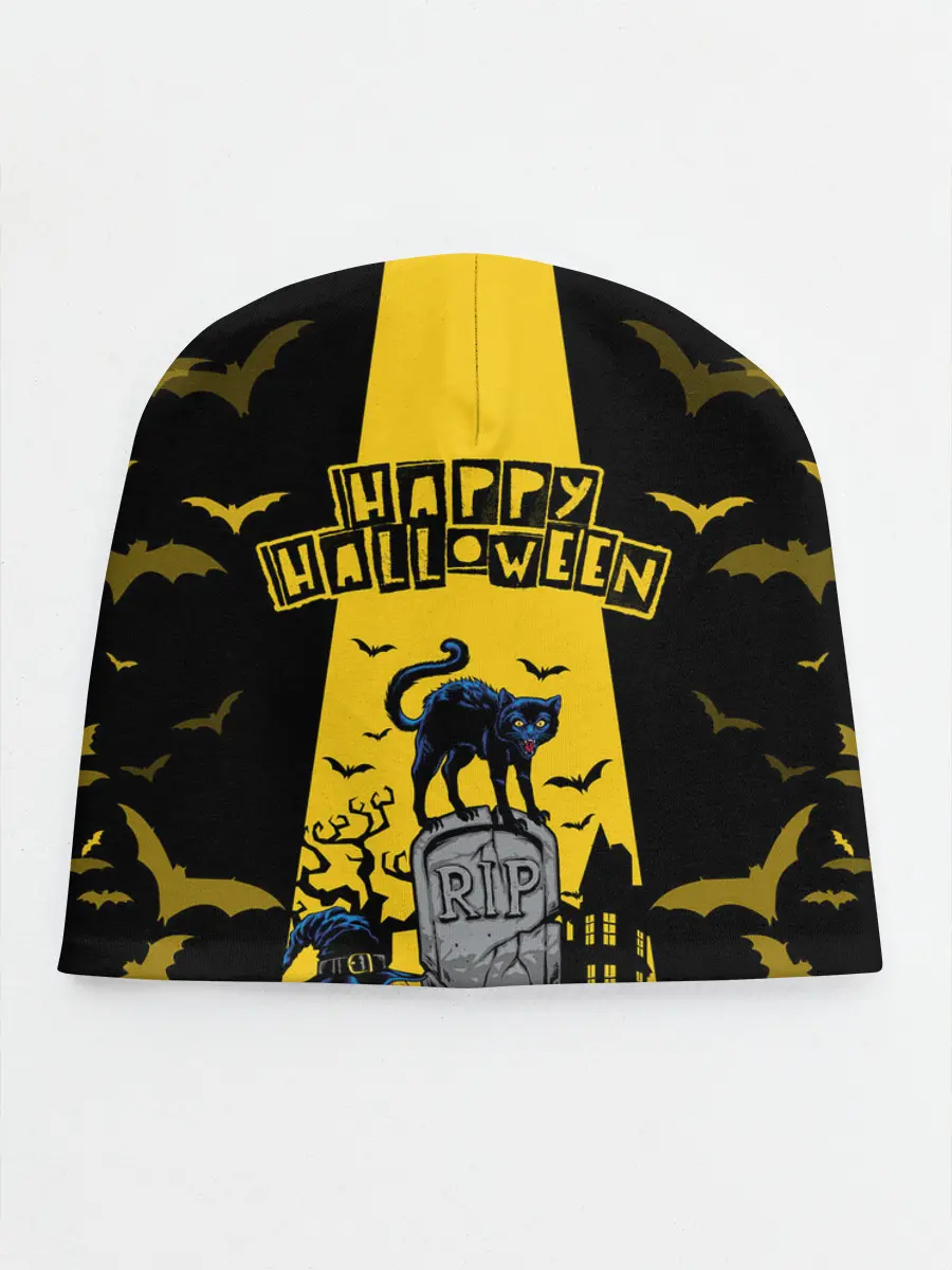Детская шапка / КОТ НА КЛАДБИЩЕ | ХЕЛЛОУИН